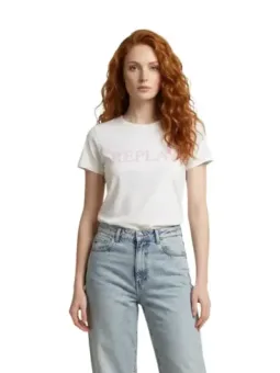 Replay Damen T-Shirt Weiß mieten - Flex-Fashion Verleih