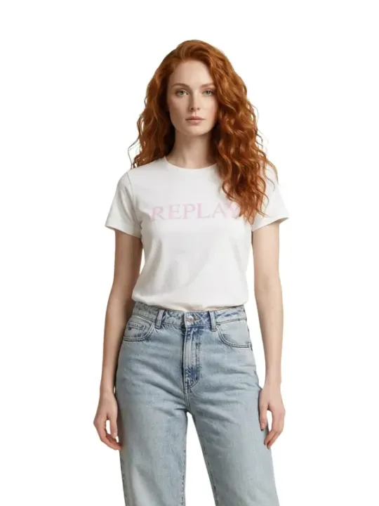 Replay Damen T-Shirt Weiß | online kaufen