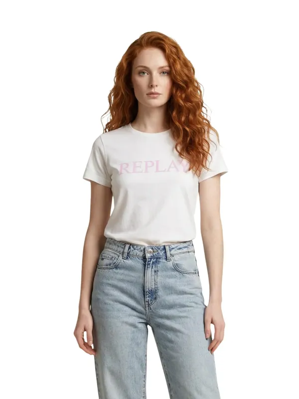 Replay Damen T-Shirt Weiß | online kaufen