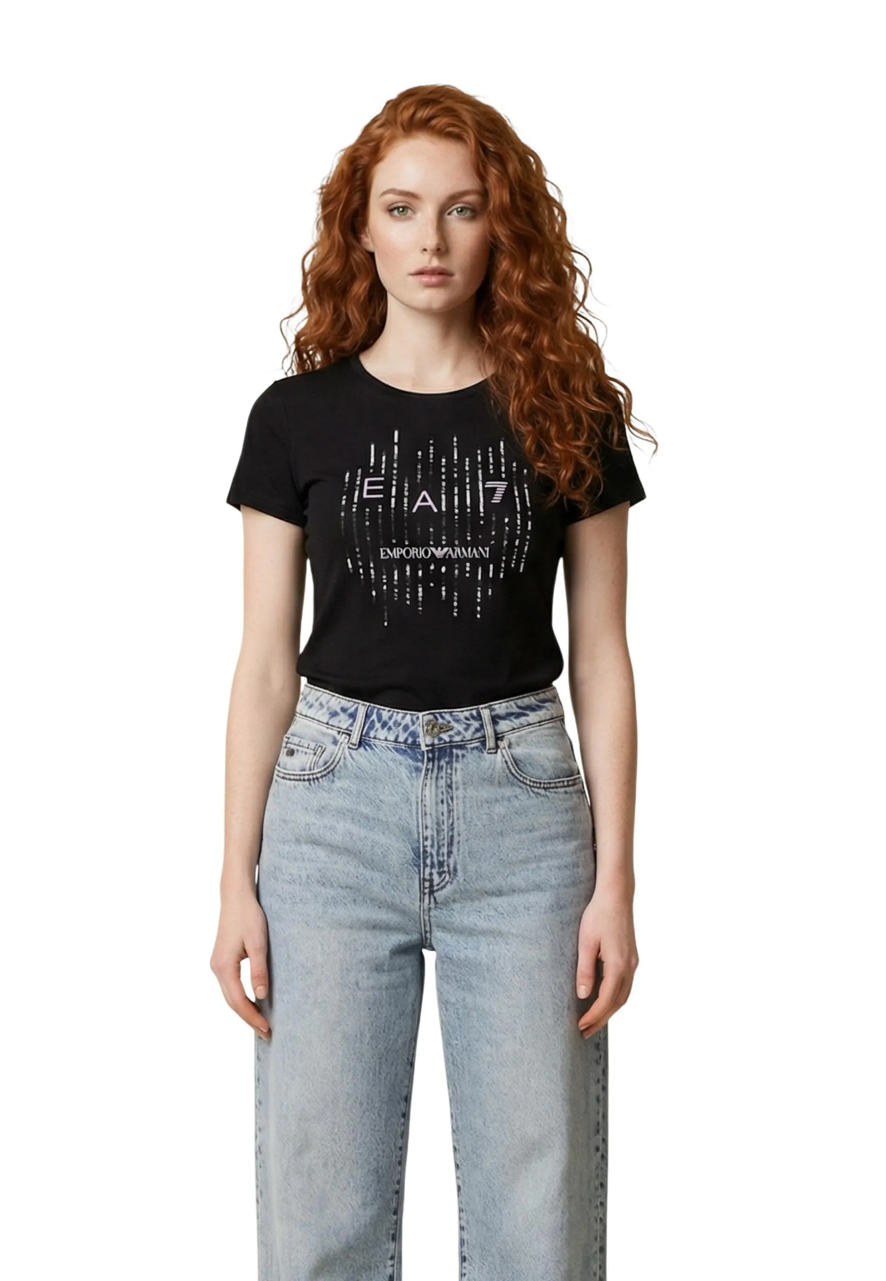 Ea7 Damen T-Shirt Schwarz 512812