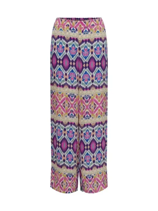 Rosa geometrische Blumen-Polyester-Hose