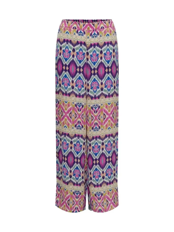 Rosa geometrische Blumen-Polyester-Hose