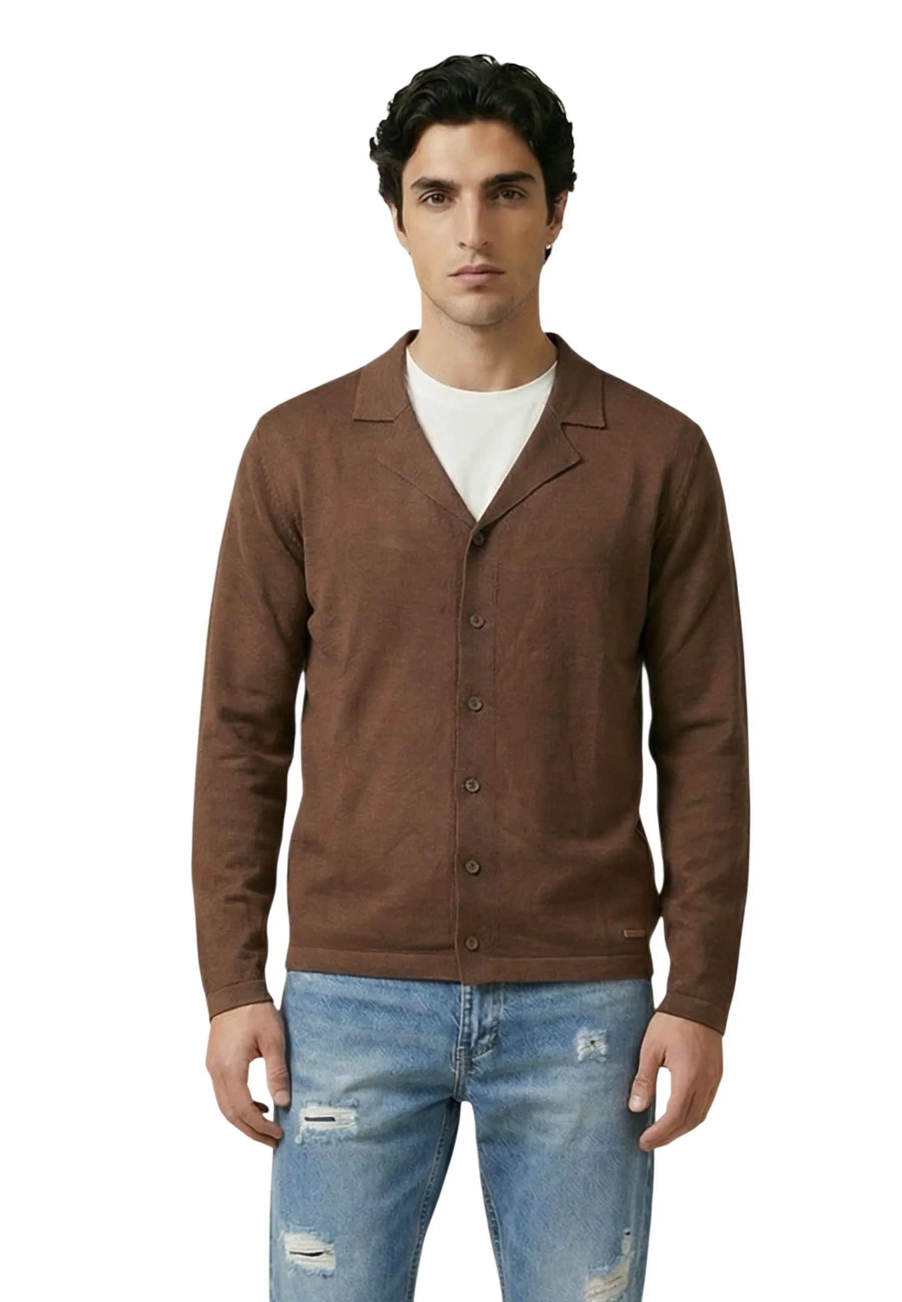 Herren Cardigan Braun 511713