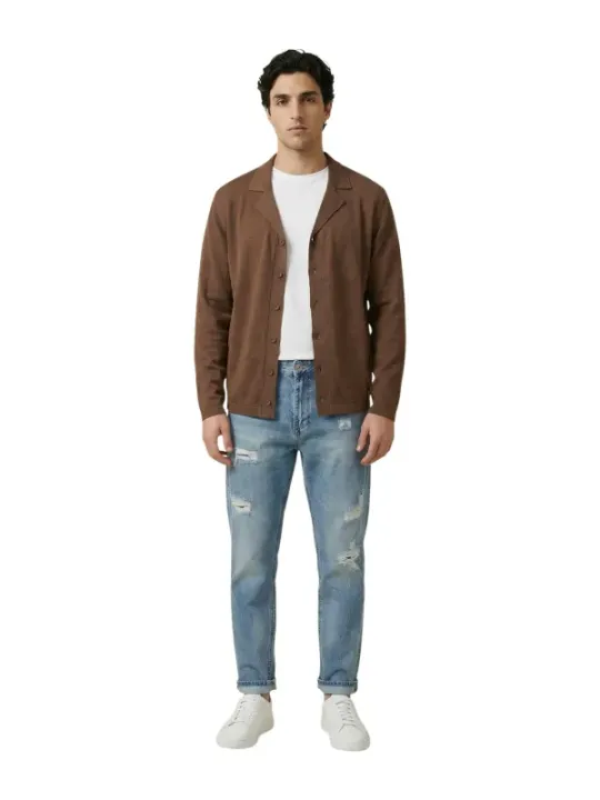 Gianni Lupo Herren Cardigan Braun | online kaufen