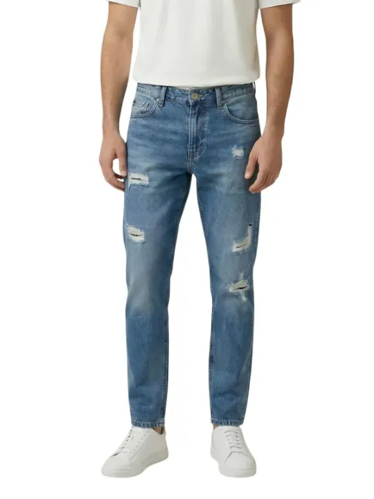 Gianni Lupo Herren Jeans Azurblau | online kaufen