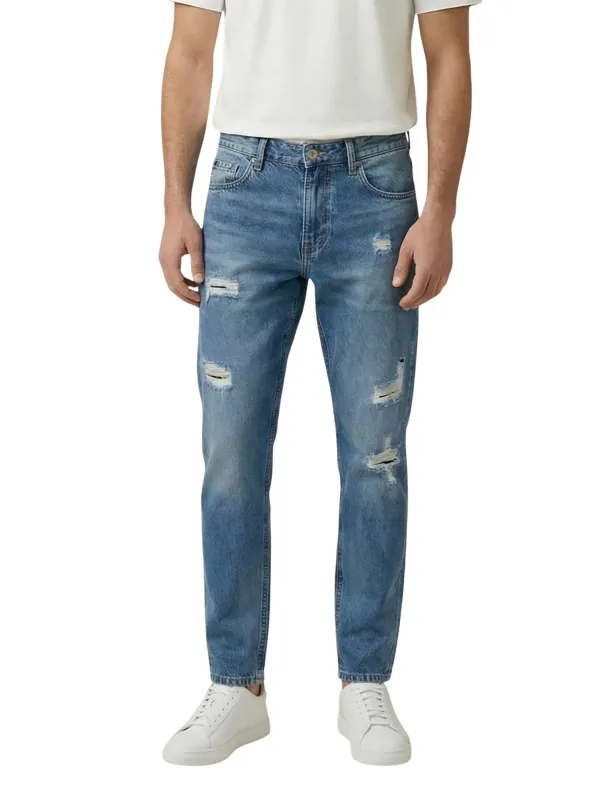 Gianni Lupo Herren Jeans Azurblau | online kaufen