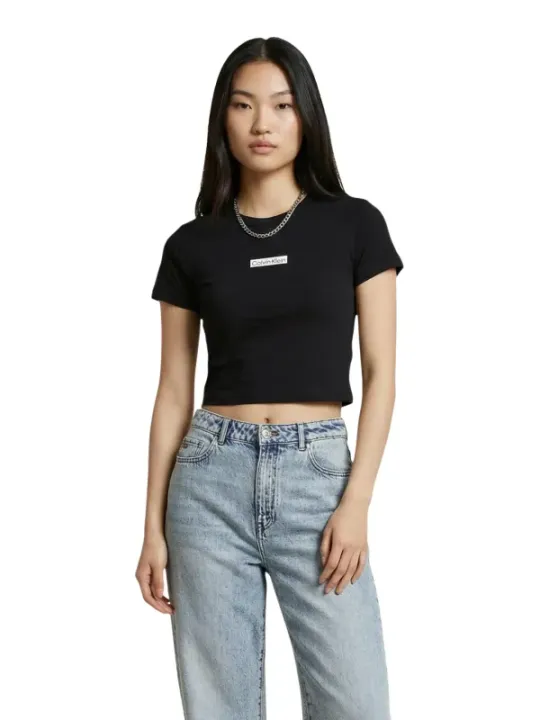Calvin Klein Jeans Damen T-Shirt Schwarz | online kaufen