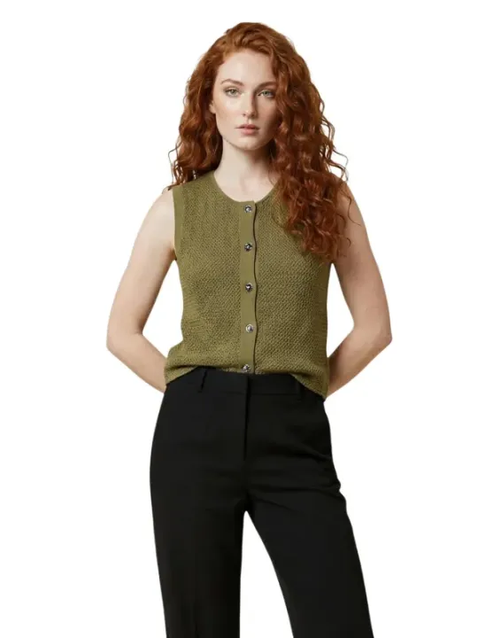 Jacqueline De Yong Damen Weste Grün | online kaufen