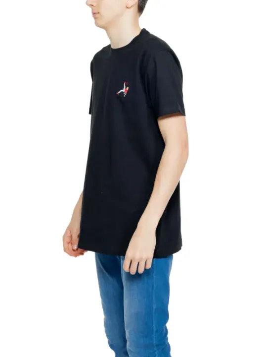 Schwarzes T-Shirt mit Vogel-Logo