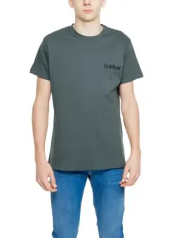 Dunkelgraues T-Shirt mit bomber Schriftzug