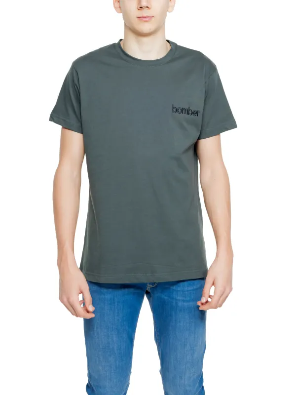 Dunkelgraues T-Shirt mit bomber Schriftzug