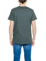 Dunkelgraues Baumwoll-T-Shirt bequemer Schnitt