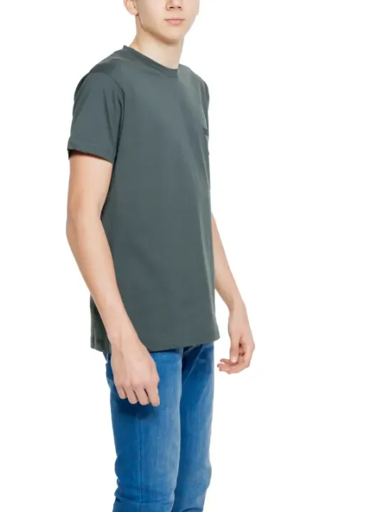 Graues T-Shirt mit rotem Detail