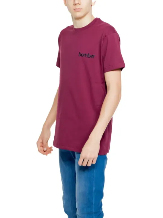 Burgunder Bomber T-Shirt mit lockerer Passform