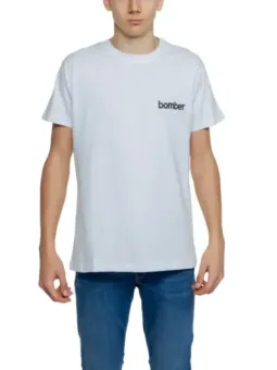 Weißes T-Shirt mit Bomber-Aufdruck