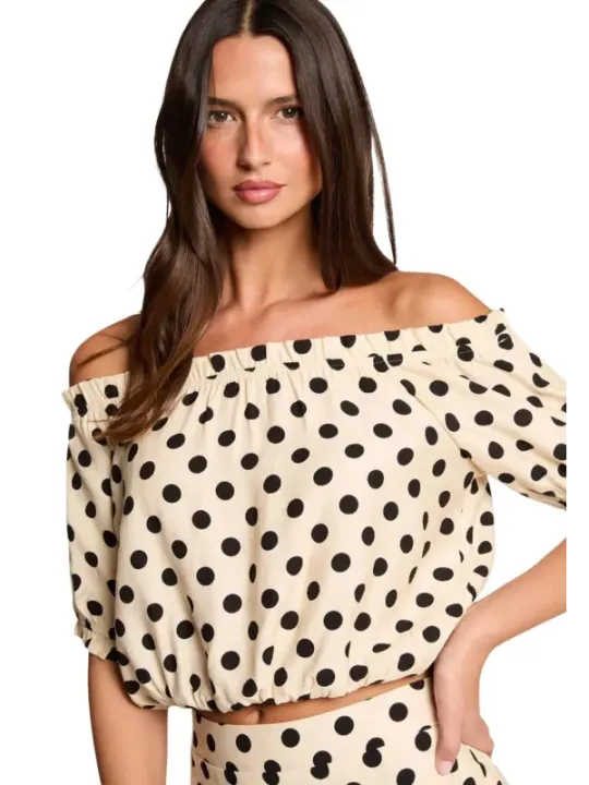 Morgan De Toi Damen Bluse Beige | online kaufen