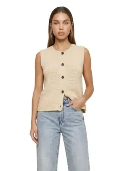 Jacqueline De Yong Damen Weste Beige leihen - Flex-Fashion