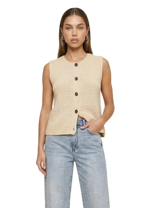 Jacqueline De Yong Damen Weste Beige | online kaufen
