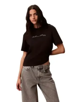 Calvin Klein Jeans Damen T-Shirt Schwarz | online kaufen