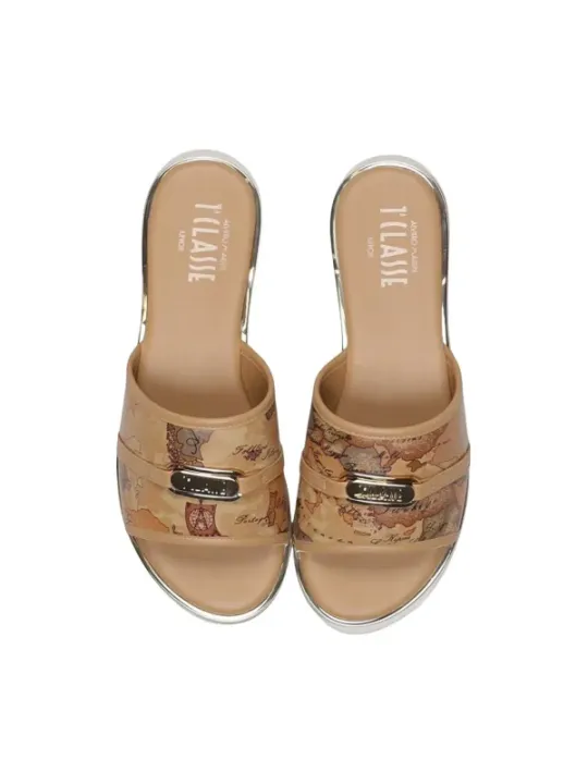 Alviero Martini Prima Classe Damen Pantolette Beige