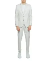 Weißer Baumwollanzug schlanker Schnitt