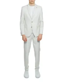 Weißer Baumwollanzug schlanker Schnitt