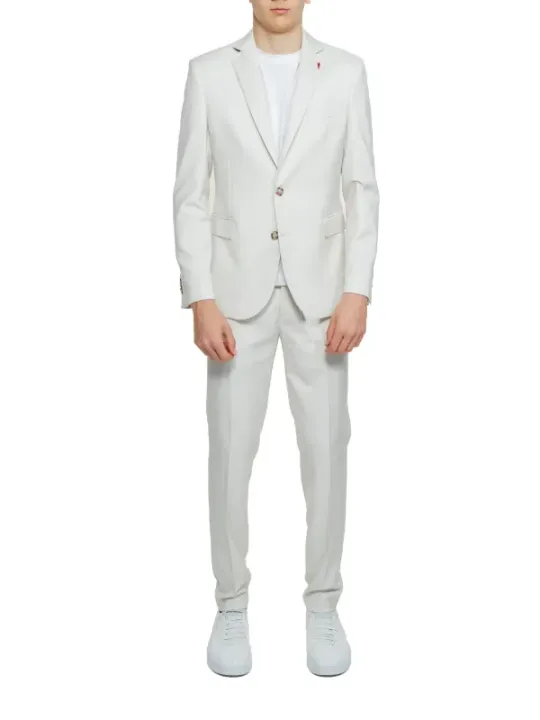 Weißer Baumwollanzug schlanker Schnitt