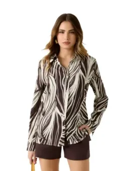 Miete Guess Damen Hemd Braun – Stilvoller Frühlingslook