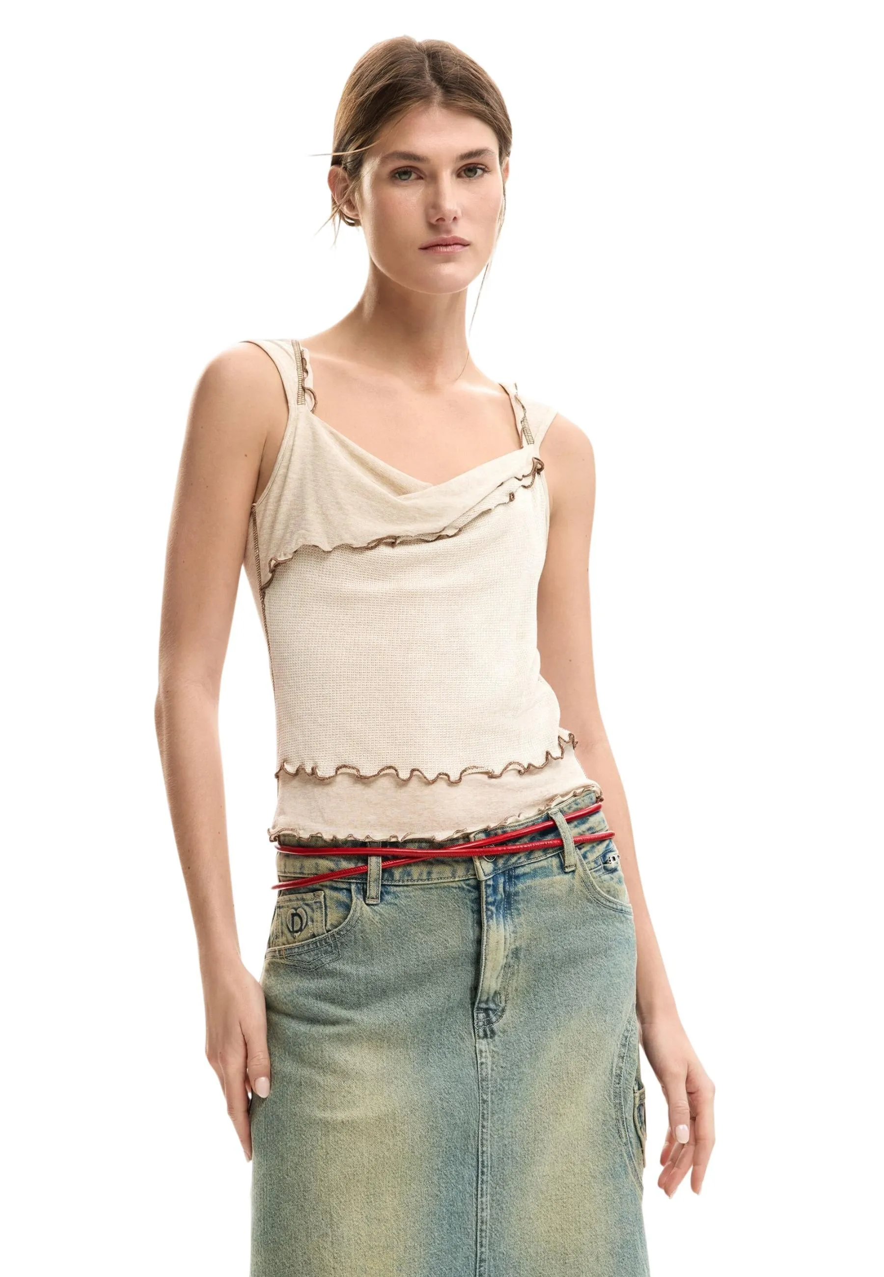 Desigual Damen Top Beige 514692
