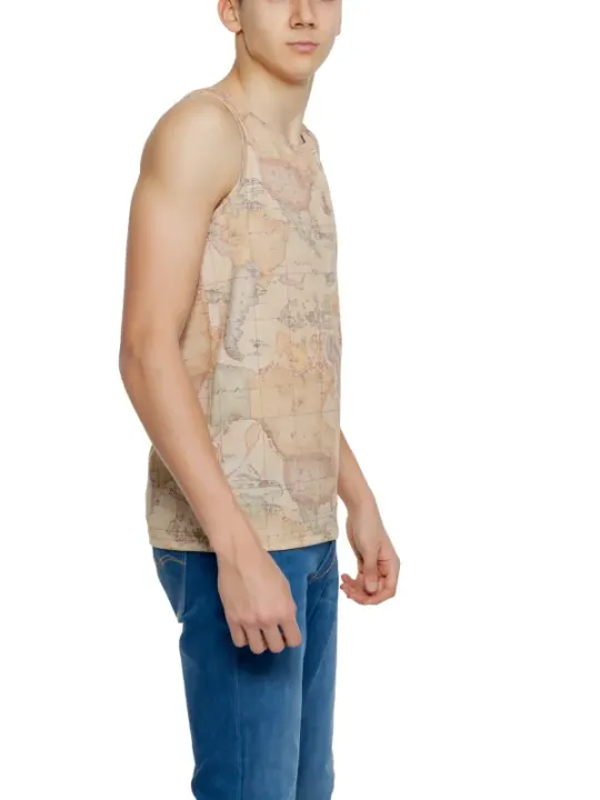 Weltkarte Tanktop beige leicht Sommer