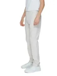 Weiße Stretch-Baumwollhose schlanker Schnitt