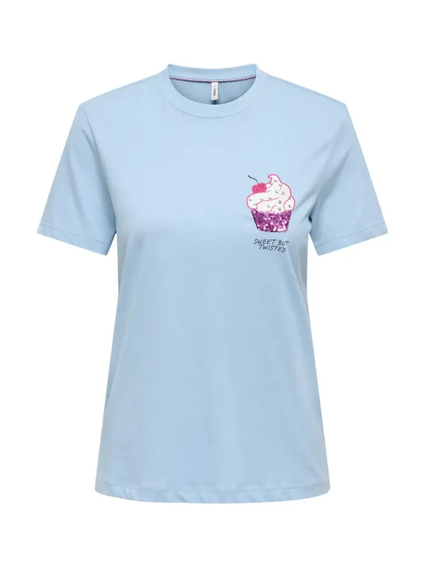 Only Damen T-Shirt Azurblau | online kaufen