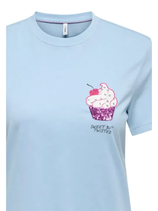 Only Damen T-Shirt Azurblau | online kaufen
