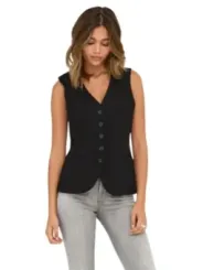 Jacqueline De Yong Damen Weste Schwarz | online kaufen