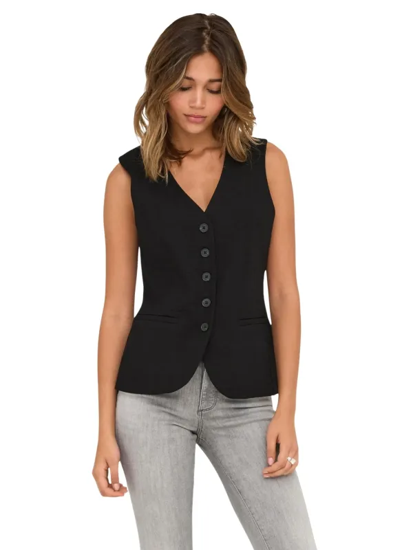 Jacqueline De Yong Damen Weste Schwarz | online kaufen