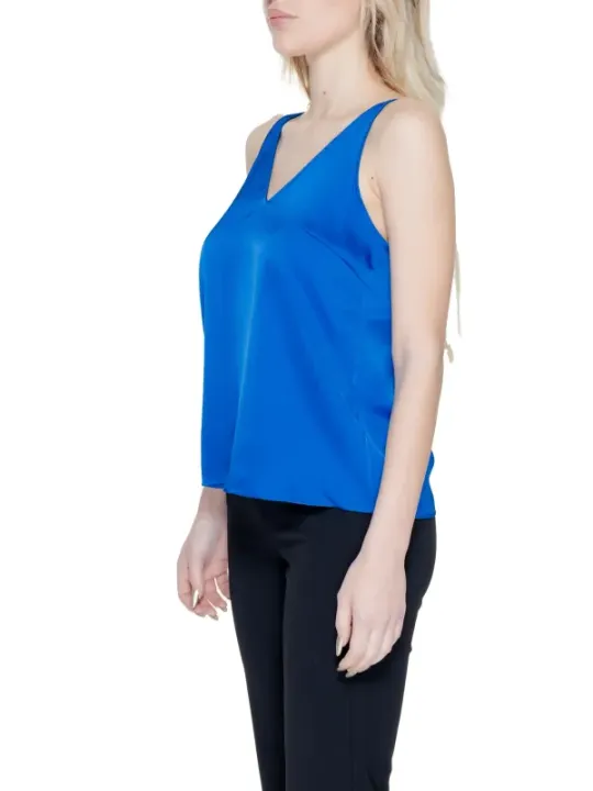 Schlanker V-Ausschnitt Damen-Top Vila