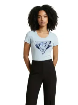 Azurblaues Damen T-Shirt von Guess mieten – Flex-Fashion Verleih