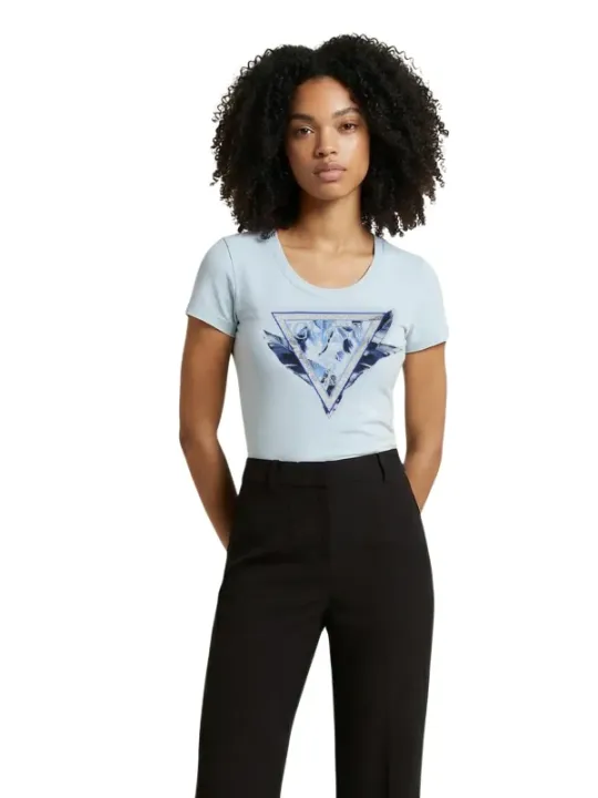 Guess Damen T-Shirt Azurblau | online kaufen