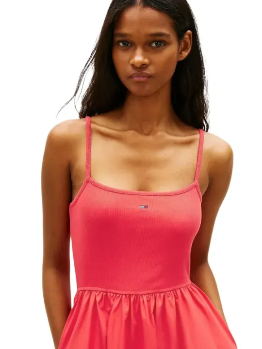 Tommy Hilfiger Jeans Damen Kleid Rot | online kaufen