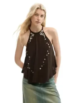 Desigual Damen Top Braun mieten - Flex-Fashion Verleih