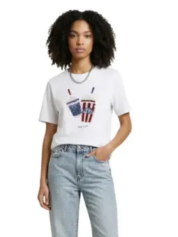 Mieten Sie Only Damen T-Shirt Weiß aus Bio-Baumwolle