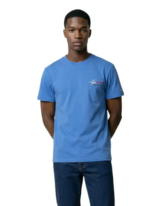 Tommy Hilfiger Jeans Herren T-Shirt Türkis | online kaufen