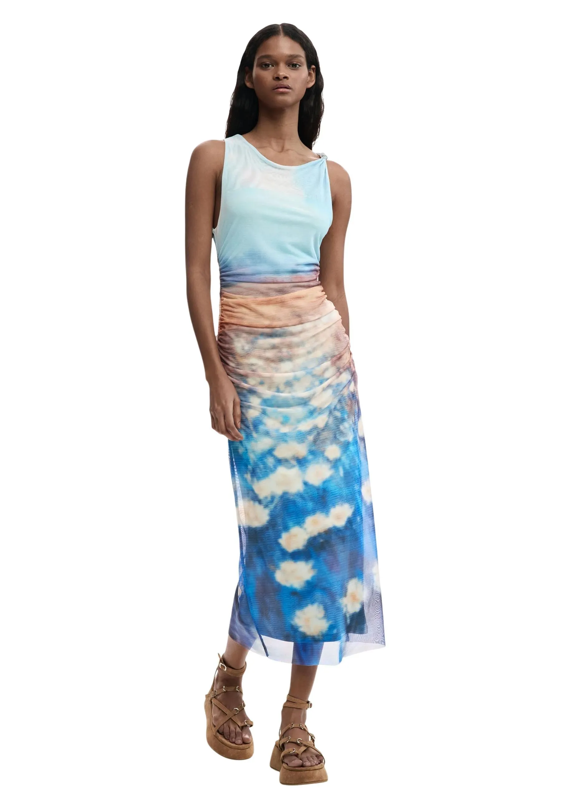 Damen Kleid Azurblau 514696