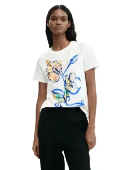 Desigual Damen T-Shirt Weiß mieten – Flex-Fashion Verleih-Shop