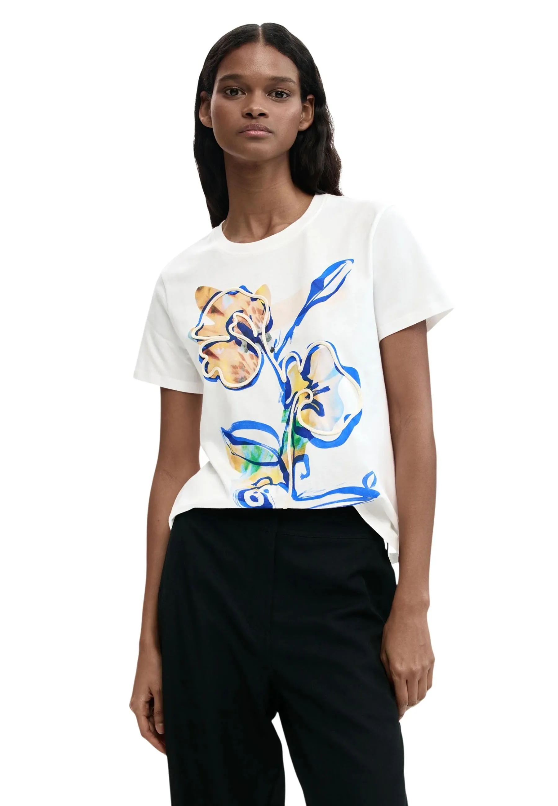 Desigual Damen T-Shirt Weiß 514694