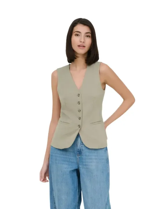 Jacqueline De Yong Damen Weste Beige | online kaufen