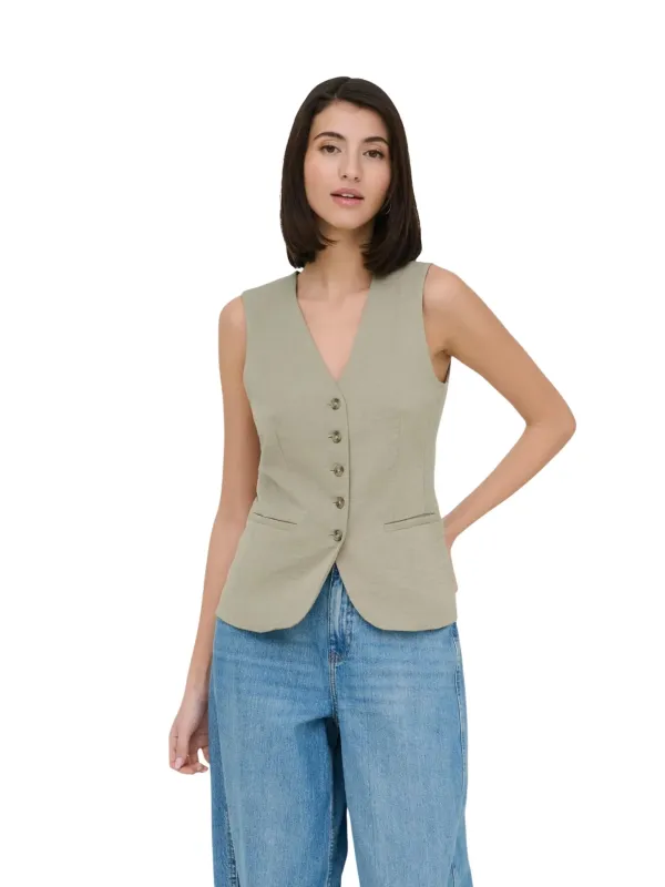 Jacqueline De Yong Damen Weste Beige | online kaufen