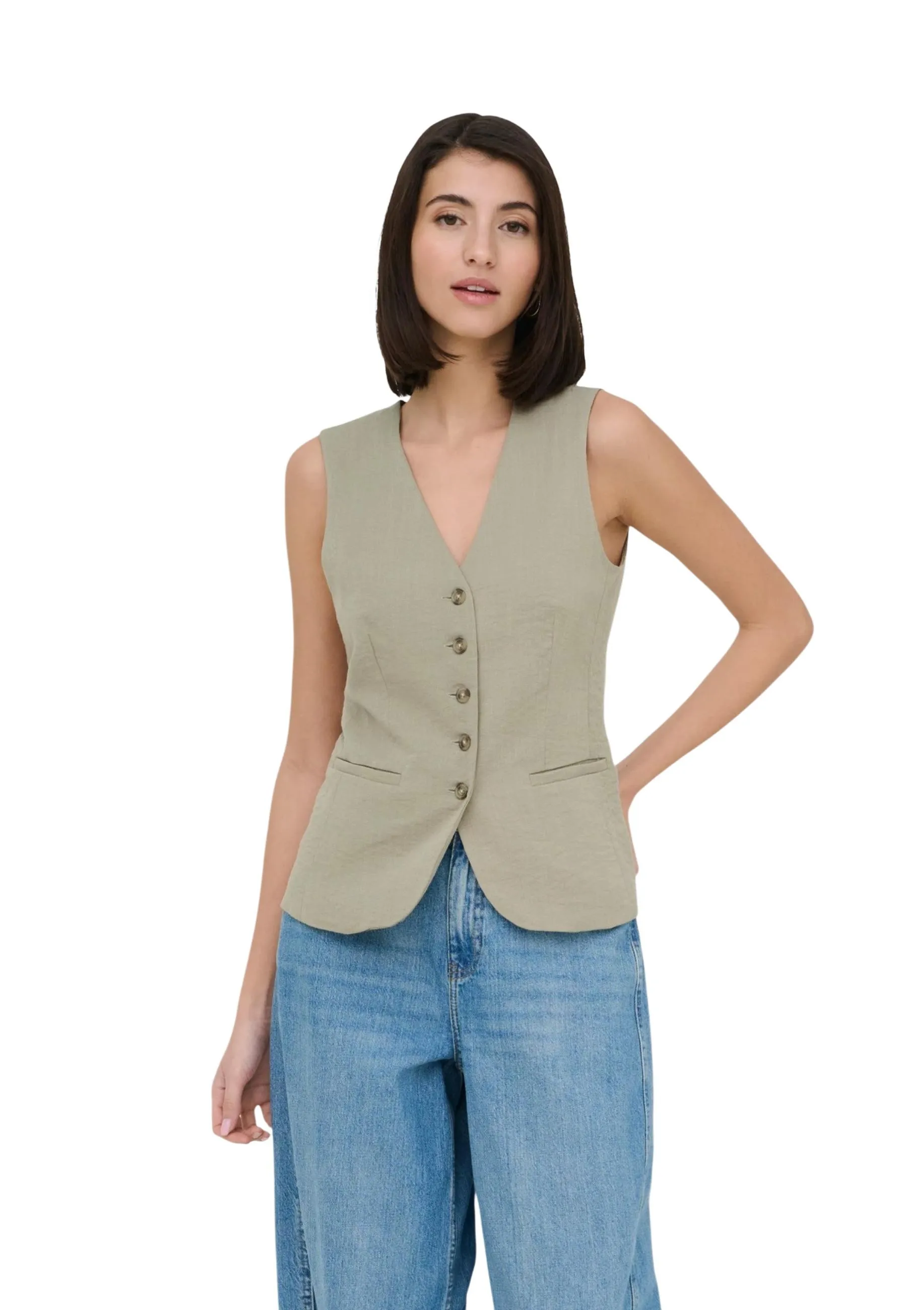 Damen Weste Beige 514649
