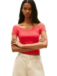 Tommy Hilfiger Jeans Damen T-Shirt Rot | online kaufen