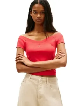 Tommy Hilfiger Jeans Damen T-Shirt Rot | online kaufen